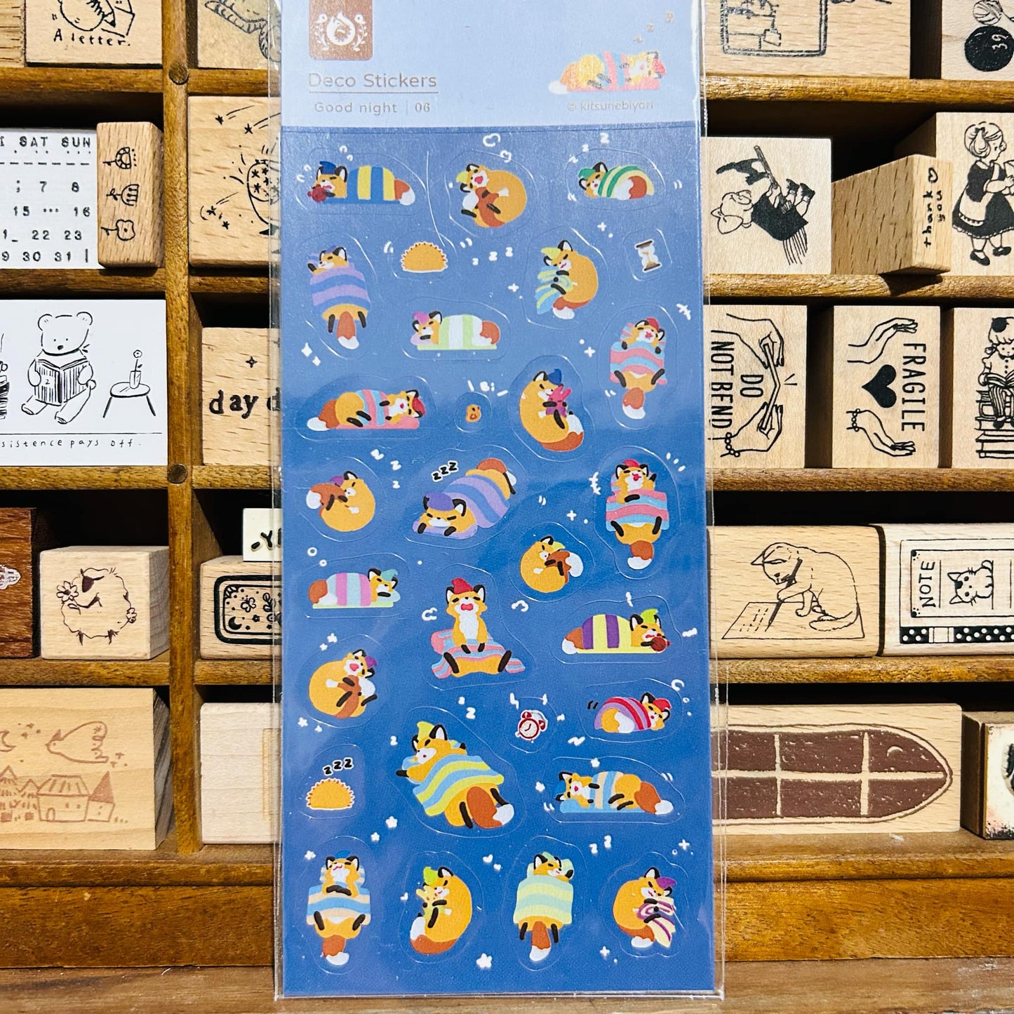 Kitsunebiyori Good night Sticker Sheet