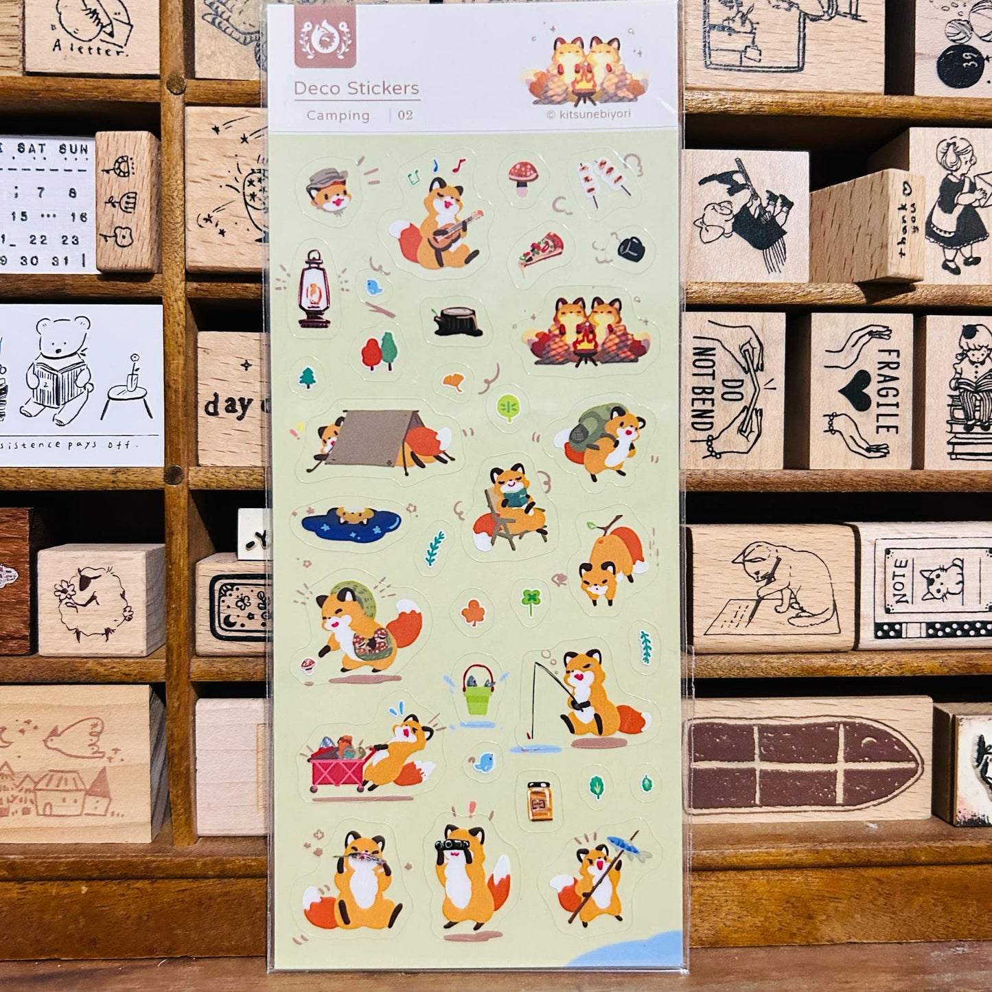 Kitsunebiyori Camping Sticker Sheet