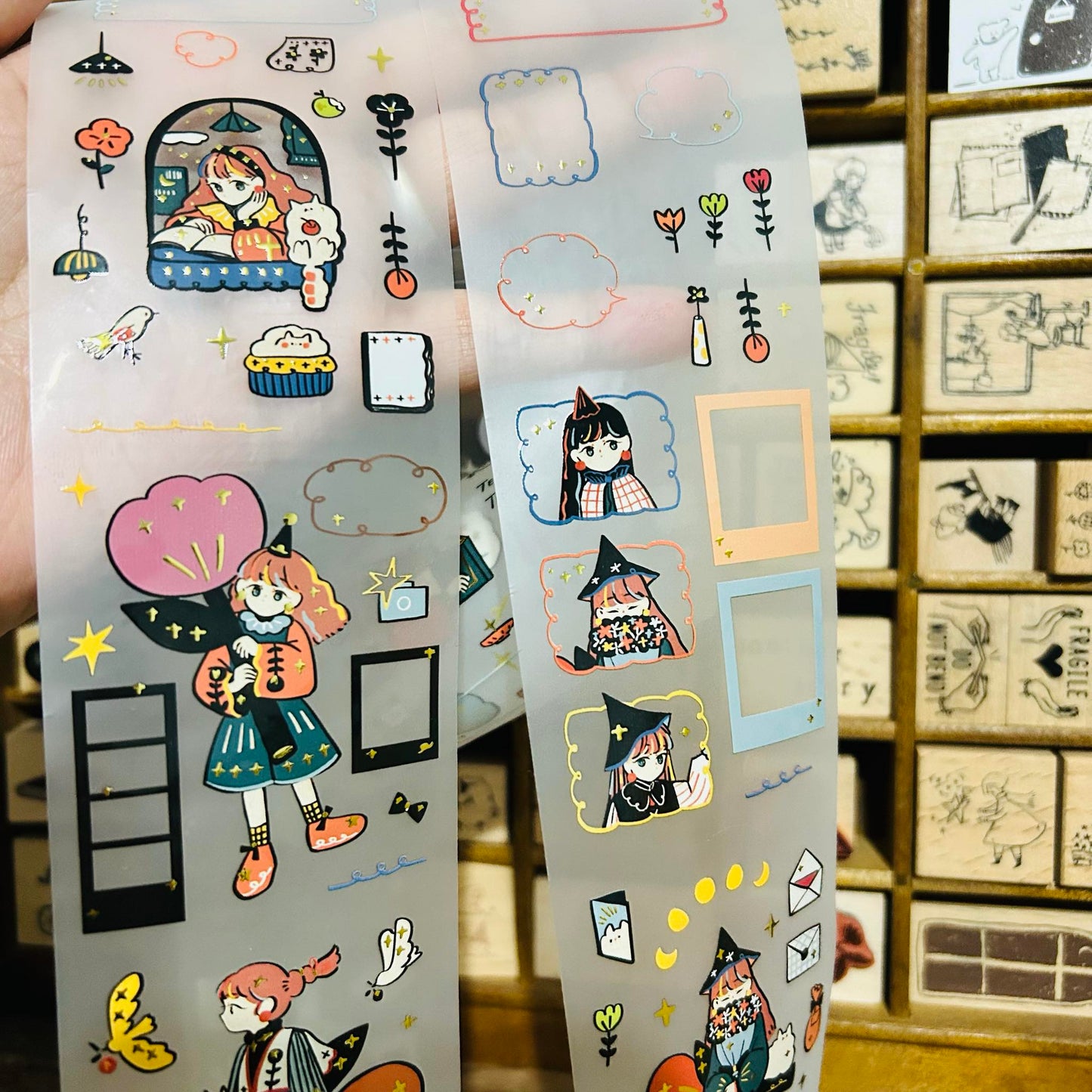 wohenlanduo Little Witch Daily Life PET Full Roll and Samples
