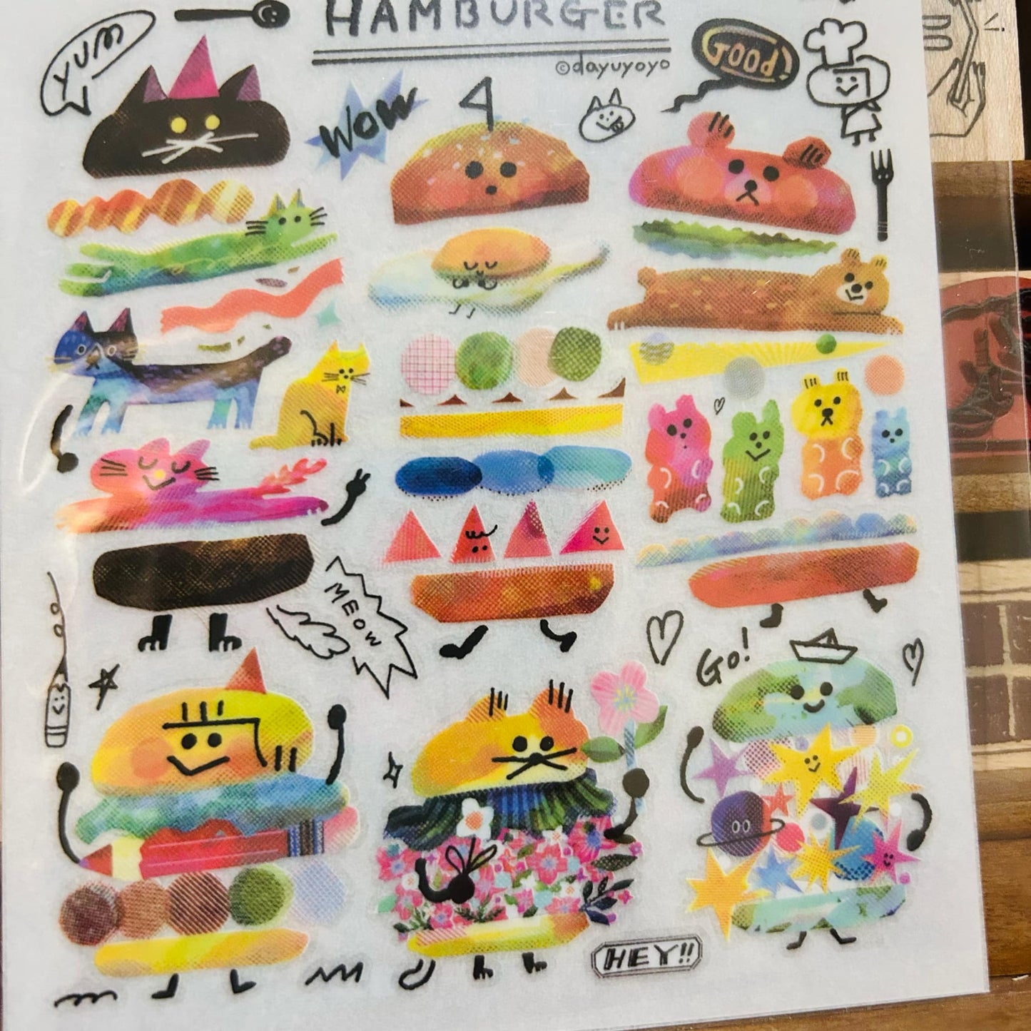 Dayuyoyo Hamburger Transfer Sticker Sheet Set