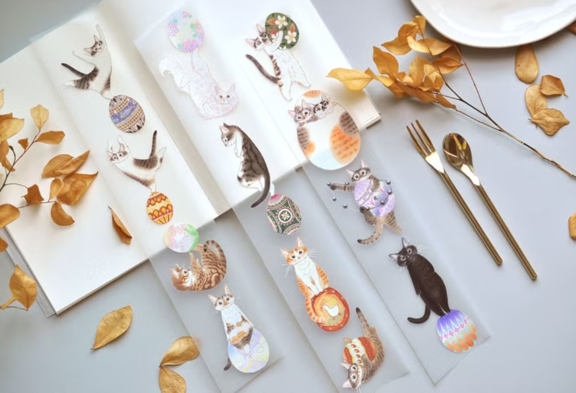Davidcookslove Cat and Eggs PET Tape and Samples