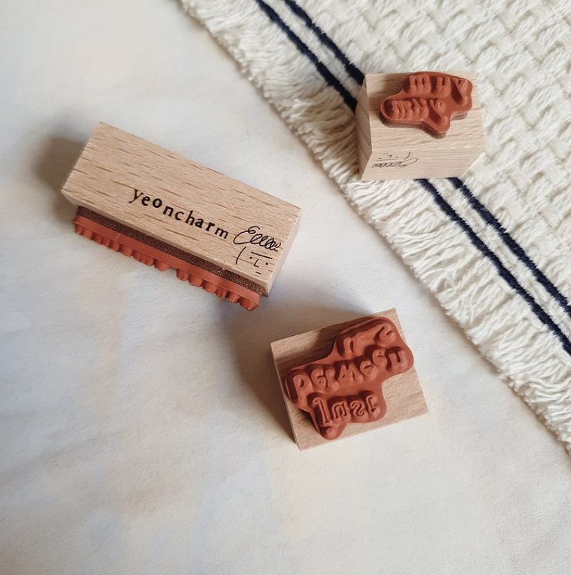 Yeoncharm welcome aboard Rubber Wood Stamp