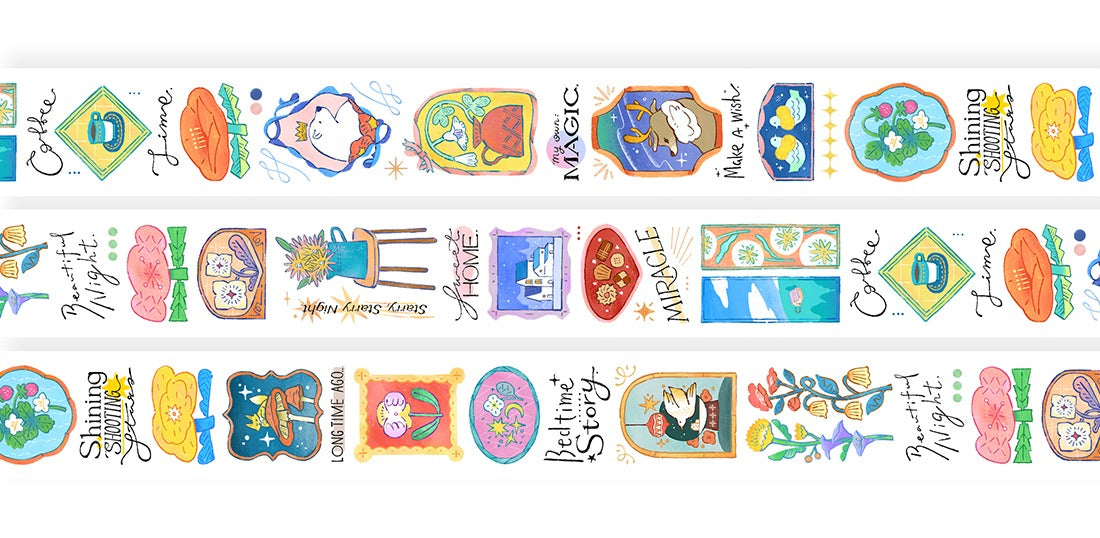 OURS Studio Bedtime Story PET Tape Roll and Samples