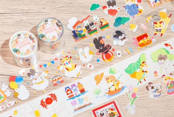 Kitsunebiyori x Bubukai Sippo PET Tape Roll and Masking Tape