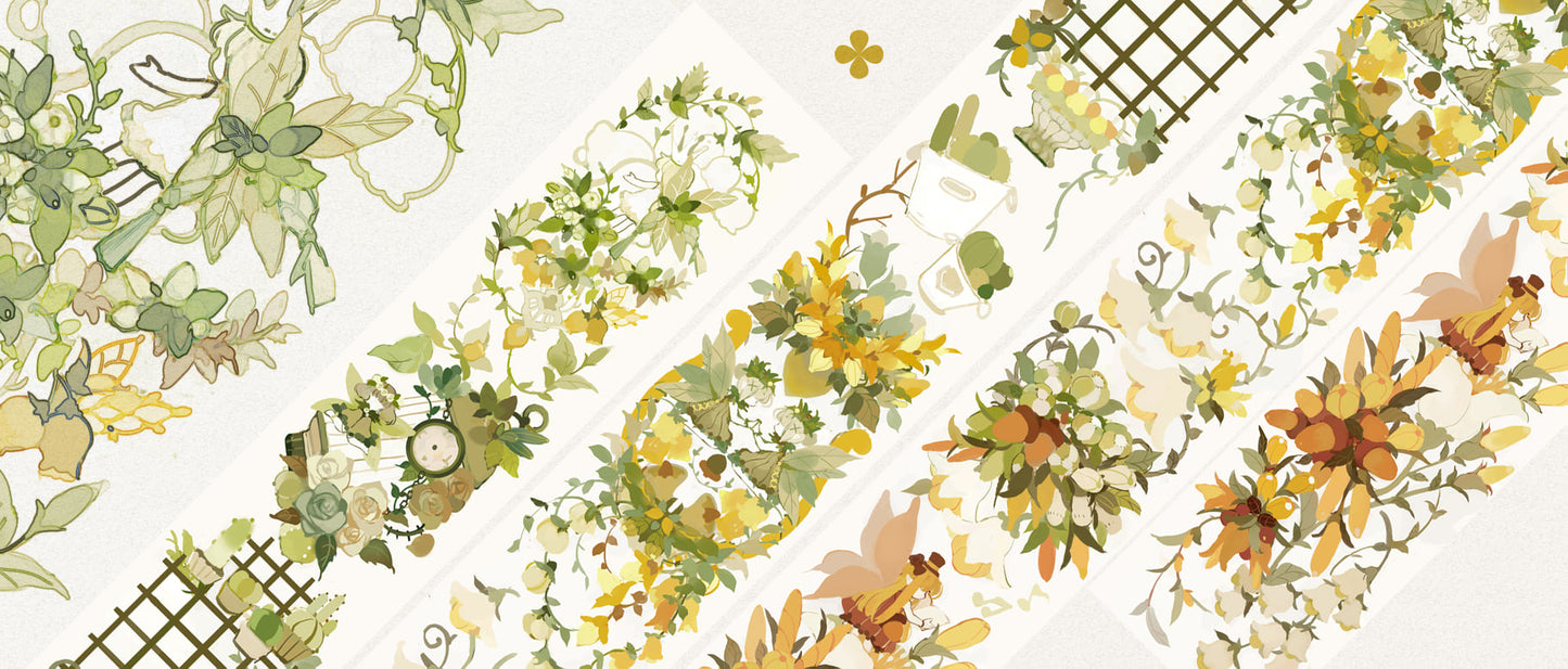 Bubukai Forest Fairy Release Washi Tape Roll and Samples