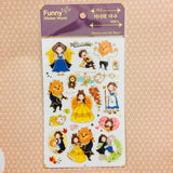 Funny Sticker World Beauty and the Beast Sticker Sheet Gold Foiled