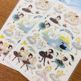 Funny Sticker World Swan Lake Sticker Sheet Gold Foiled