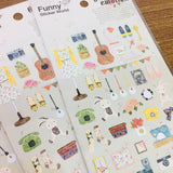 Funny Sticker World Girl's Emotion Sticker Sheet Gold Foiled