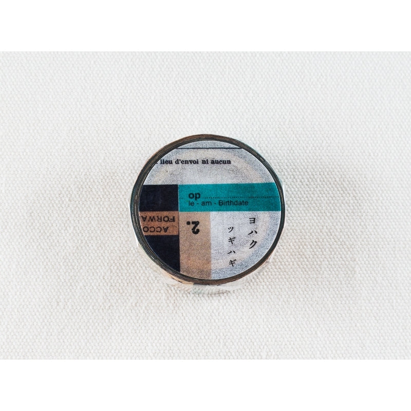 YOHAKU "collage_ao x tea" Y-014 Washi Masking Tape Roll