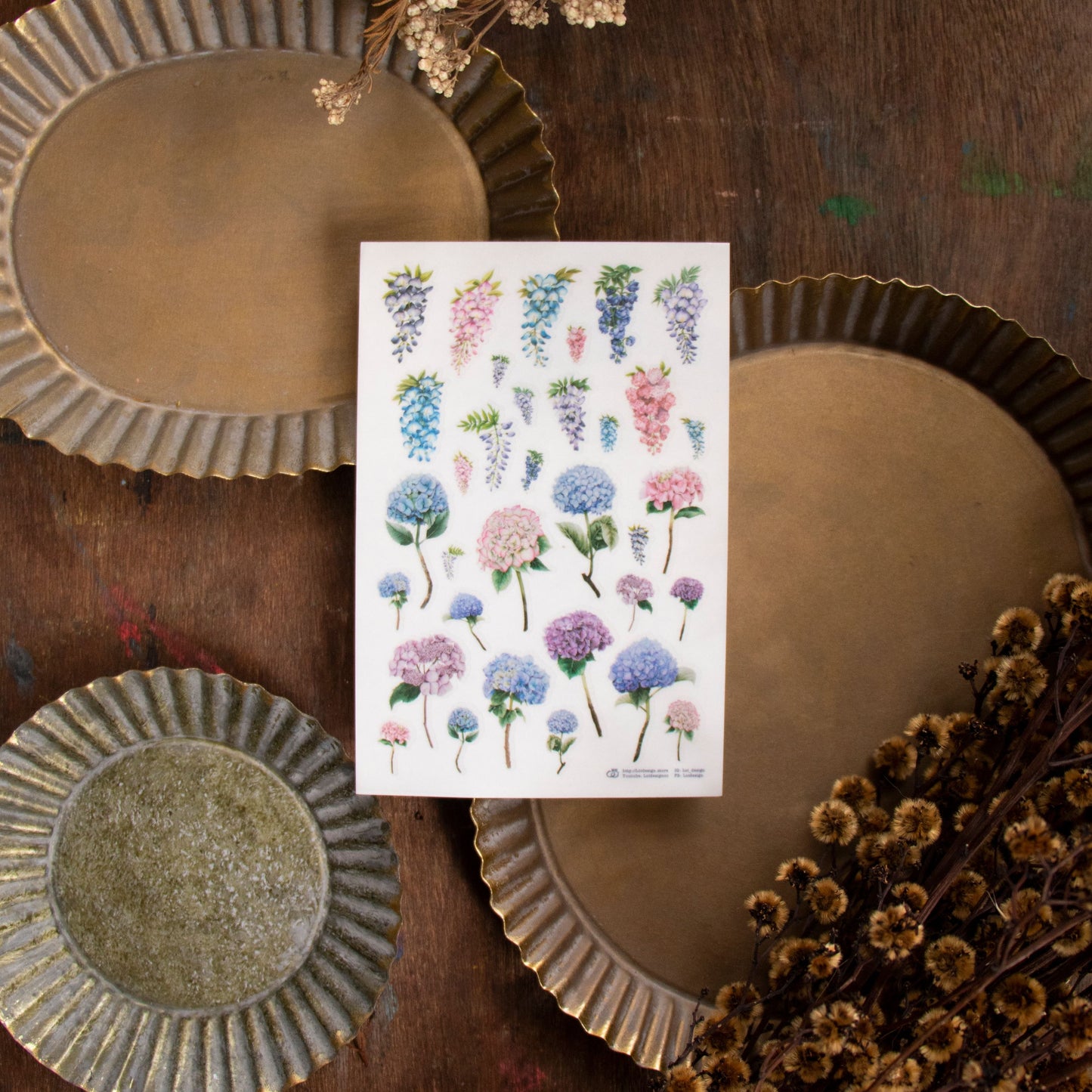 Loidesign Summer Flowers Transfer Sticker Sheets Pack