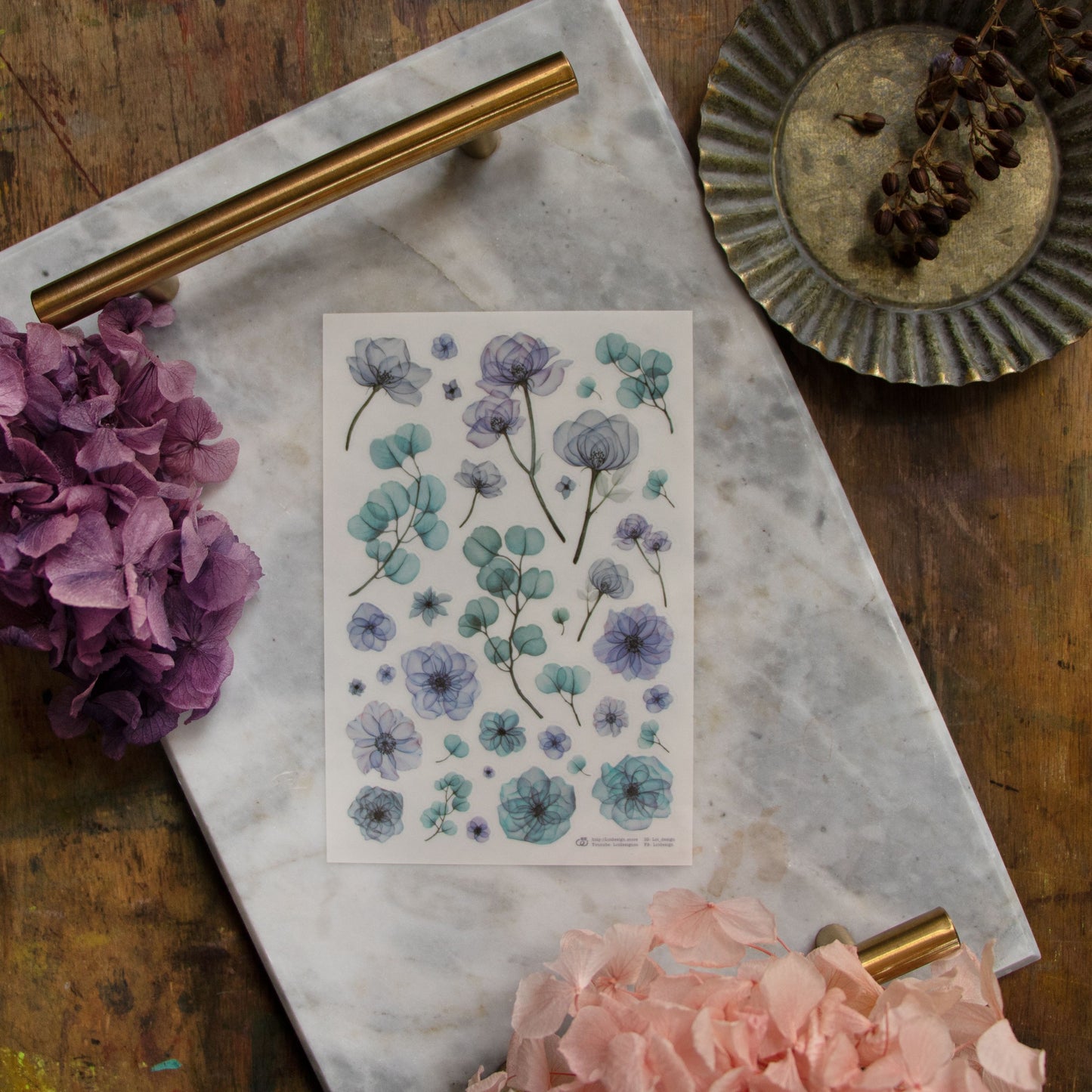 Loidesign Spring Flowers Transfer Sticker Sheets Pack