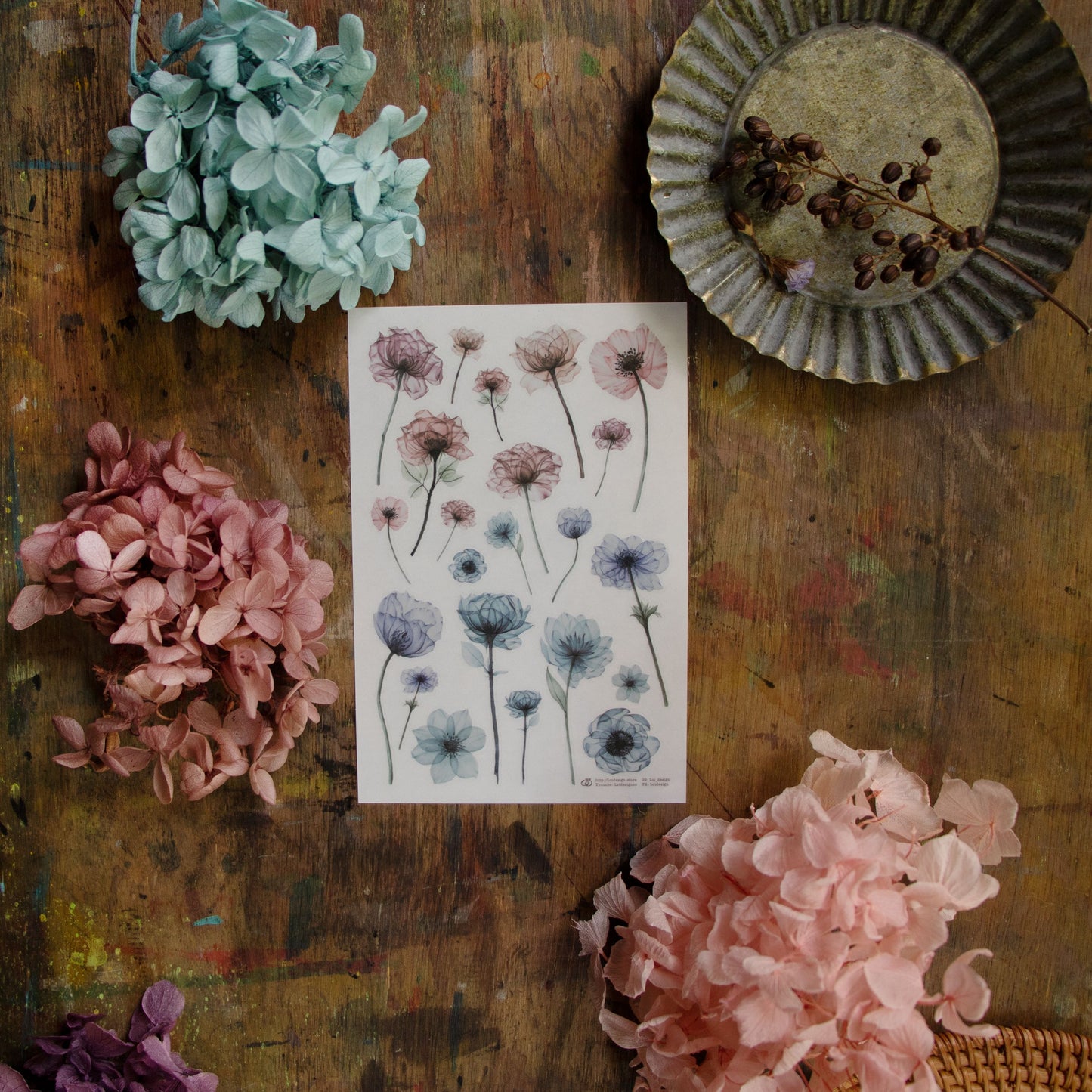 Loidesign Spring Flowers Transfer Sticker Sheets Pack
