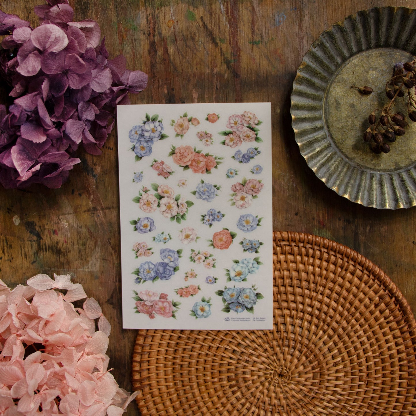 Loidesign Spring Flowers Transfer Sticker Sheets Pack