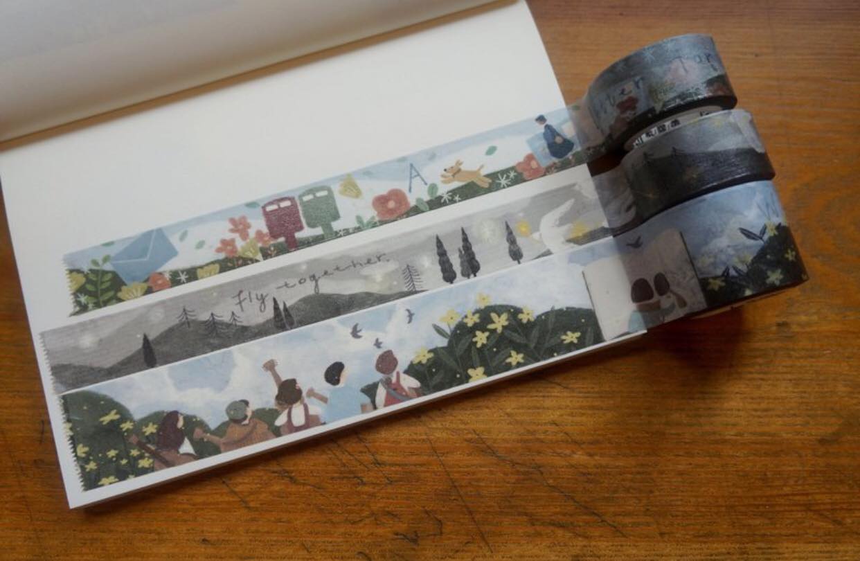 Yamadoro With You Washi Masking Tape Roll and Samples