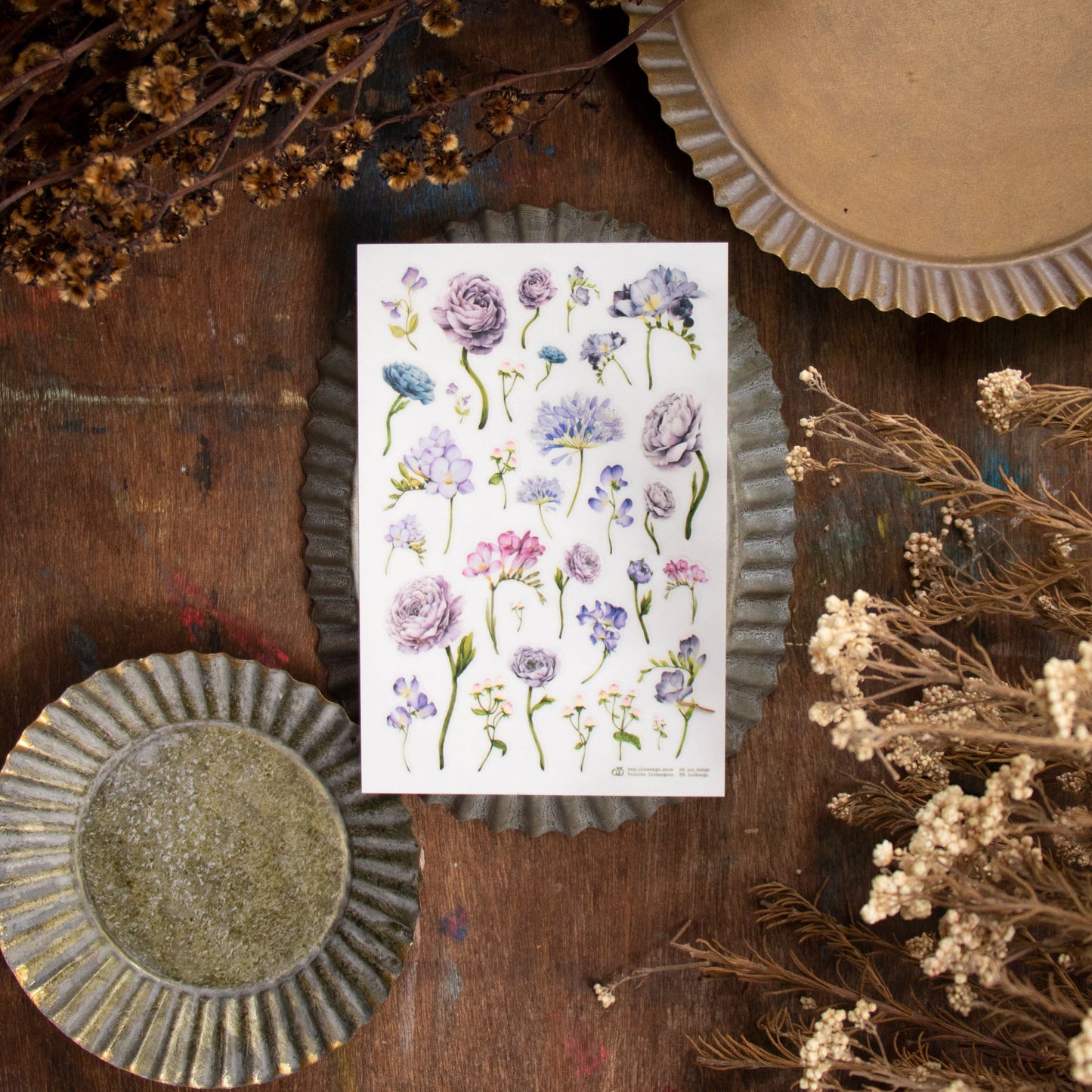 Loidesign Summer Flowers Transfer Sticker Sheets Pack