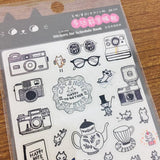Joy Star O-CAT Black and White Transparent Sticker Sheet