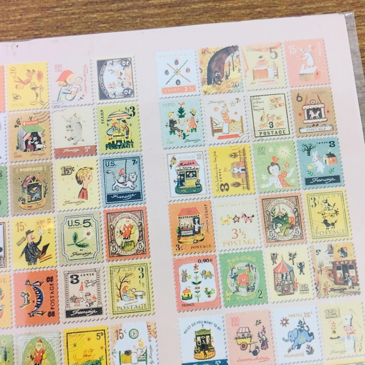 7321 Design Vintage Illustration Stamp Sticker Sheets 80pcs