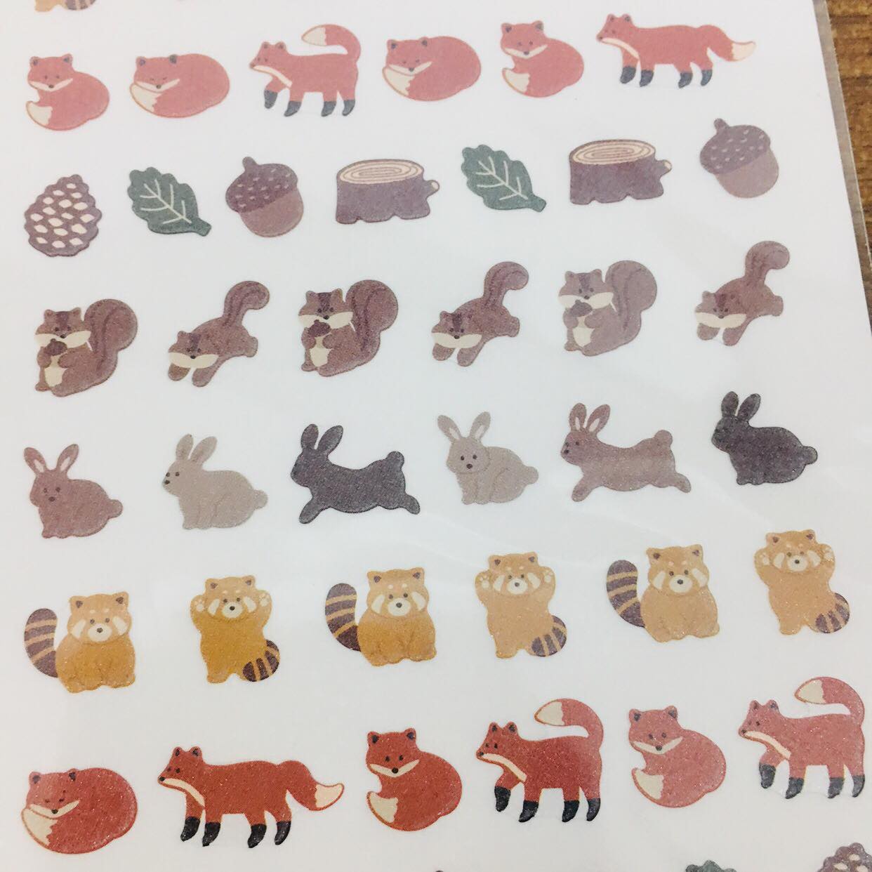 Daiso Korea Autumn Fall Mini Animals Sticker Sheets 2pc