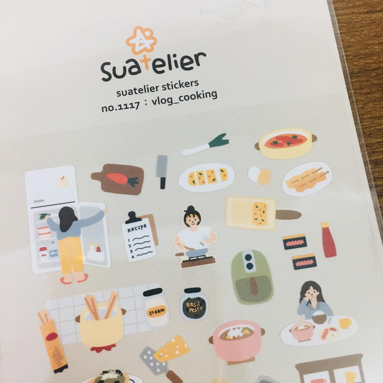 Suatelier Design vlog cooking sticker sheet