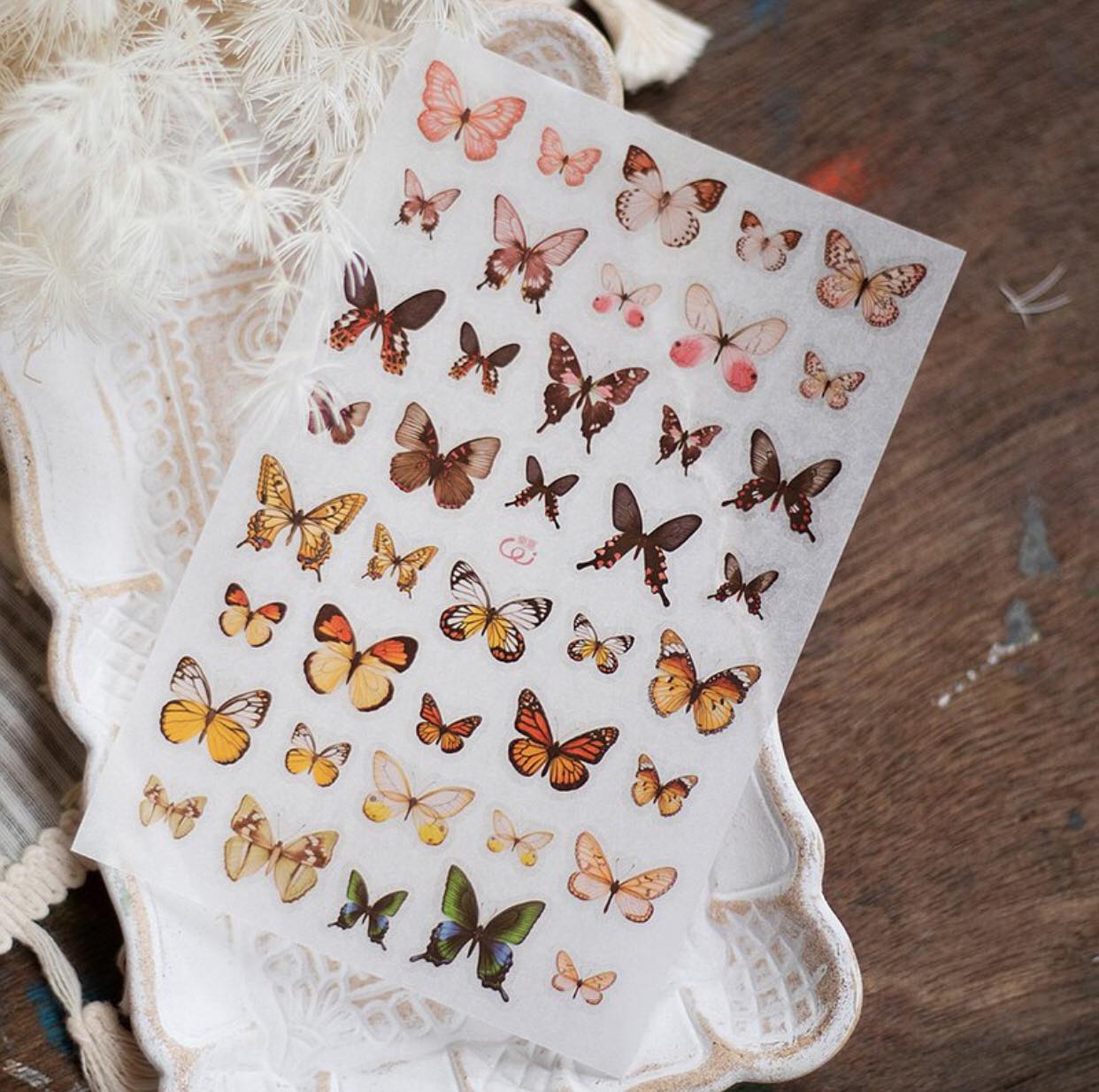Loidesign Deer and Butterflies Transfer Sticker Sheets Pack