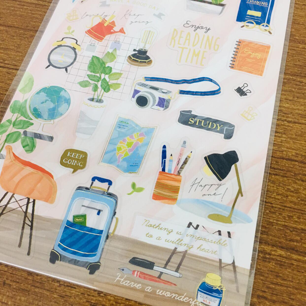 Season Paper Simple Gold Foiled Transparent Sticker Sheet