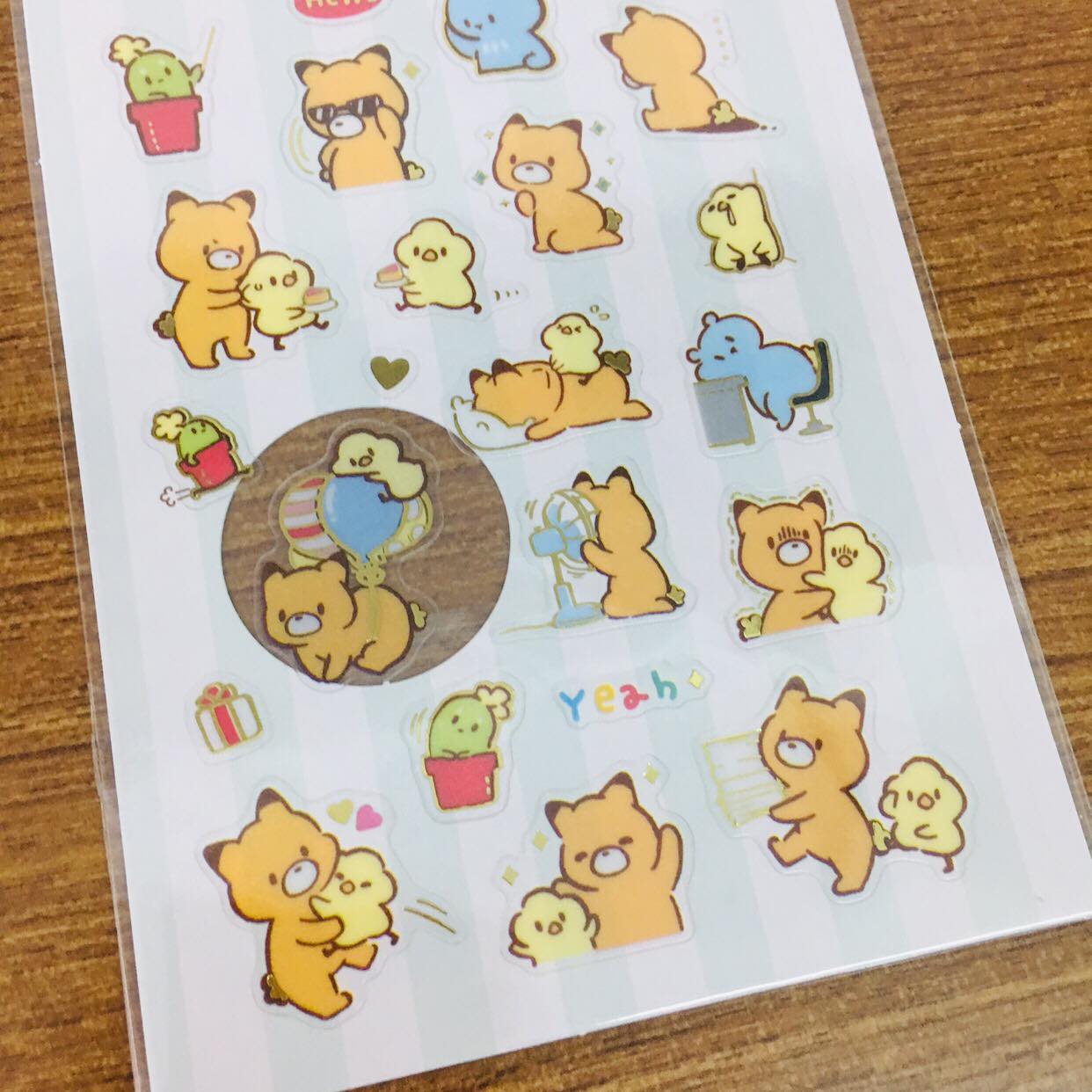 Little Popcorn Little Fox Transparent Gold Foiled Sticker Sheet