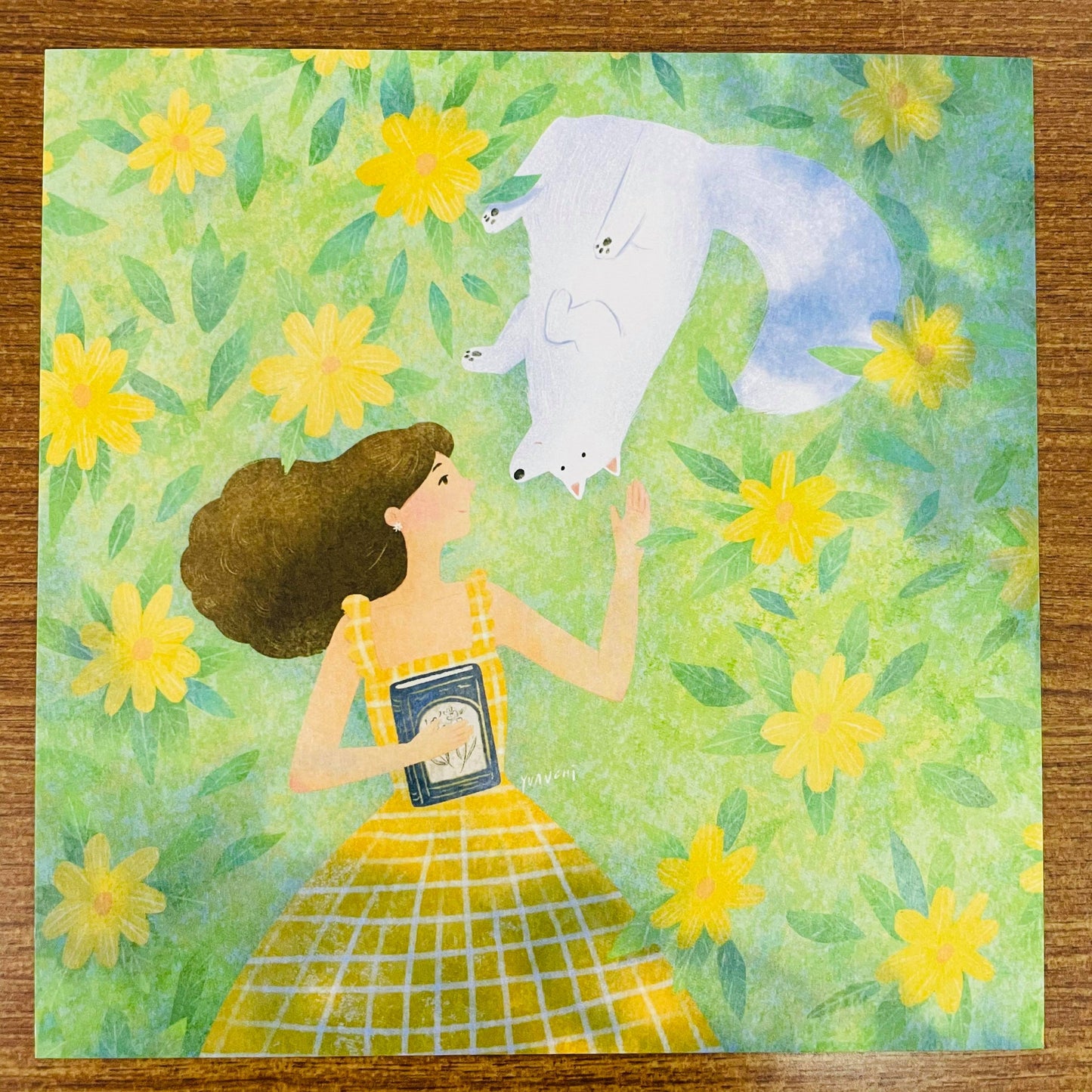 Yuanchii Samoyed Garden Postcard