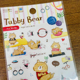 Season Paper Tubby Bear Exercise Pink Sticker Sheet