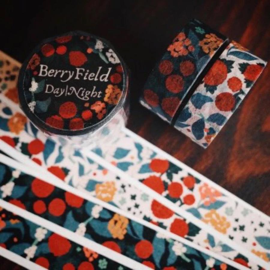 a kind of cafe Berry Field Day & Night Washi Masking Tape Roll and Samples