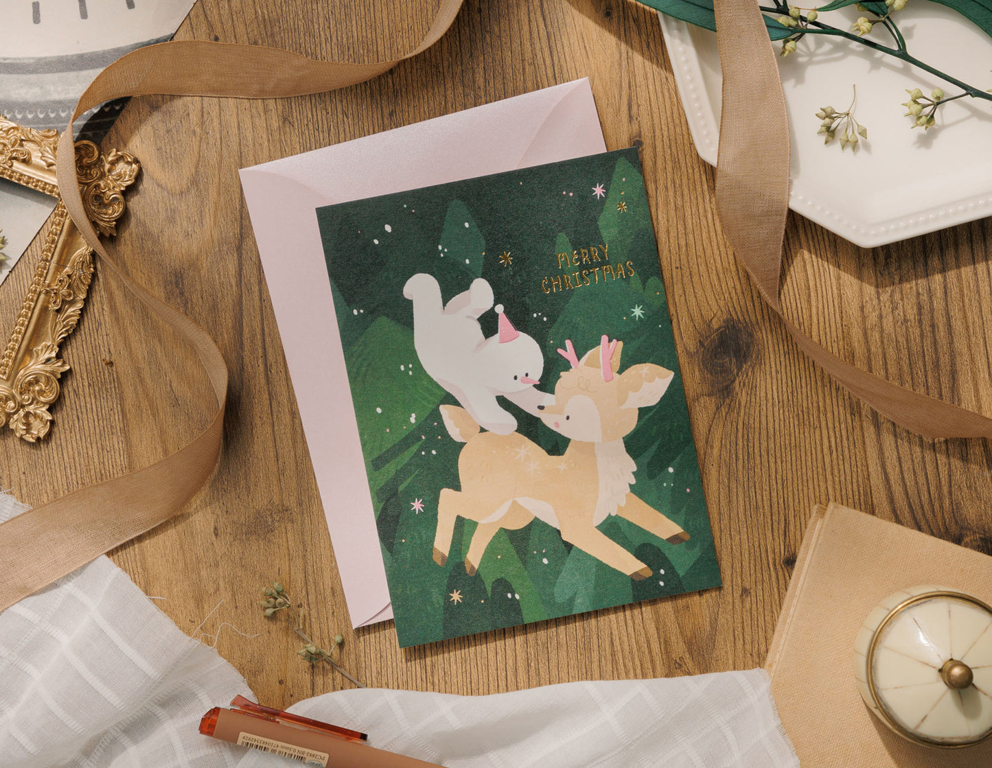 wwiinngg Merry Christmas Postcard