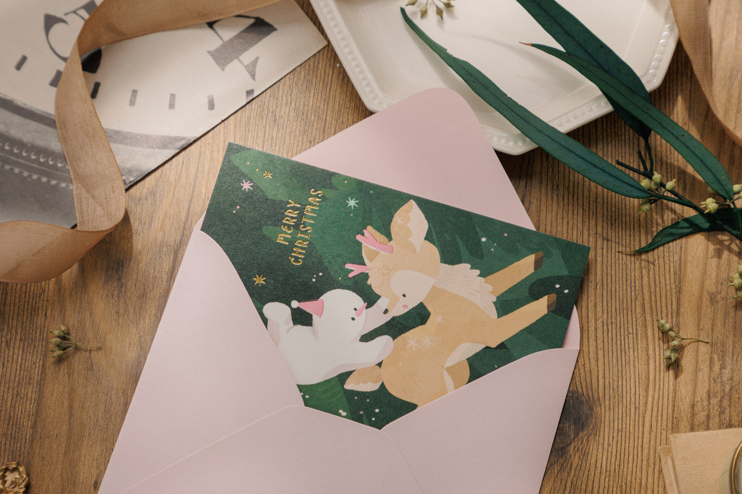 wwiinngg Merry Christmas Postcard