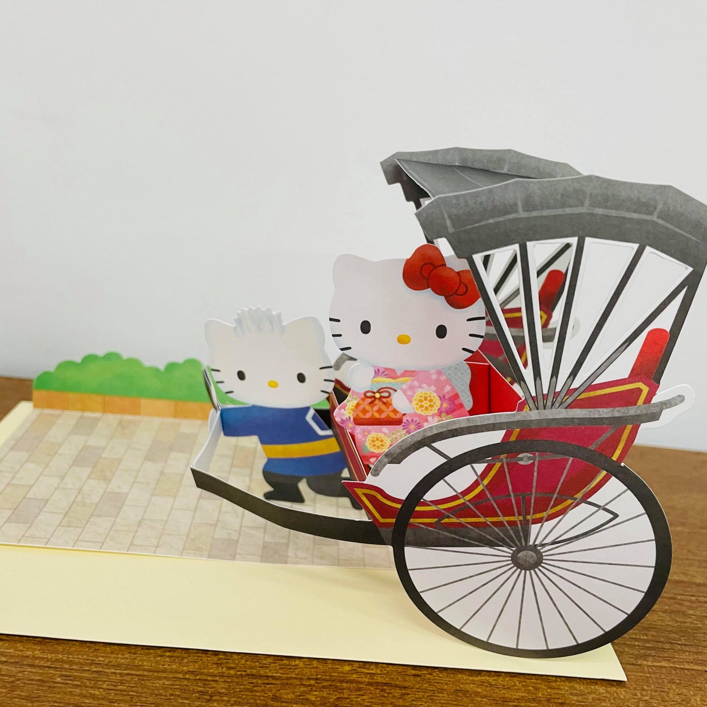 Hello Kitty 3D Japanese Rickshaw Card