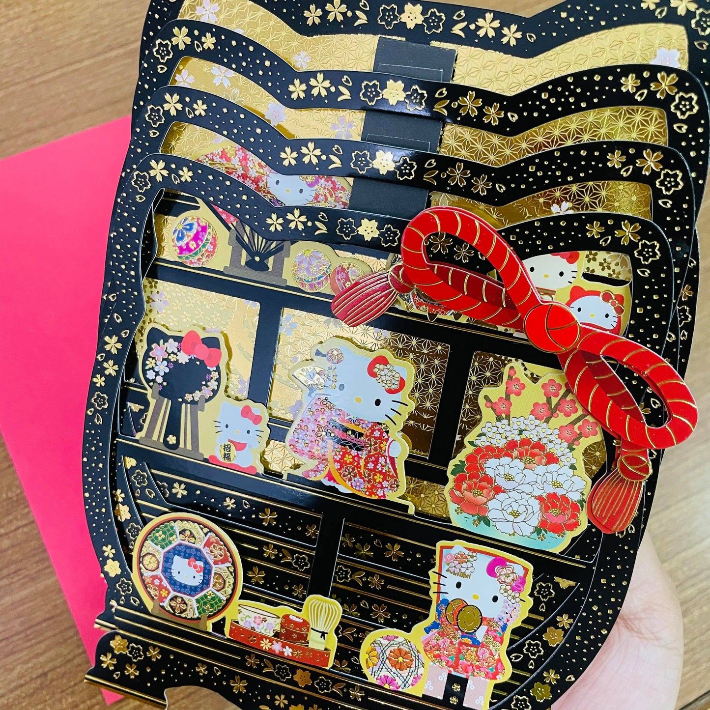 Hello Kitty 3D Japanese Gold Foiled Card
