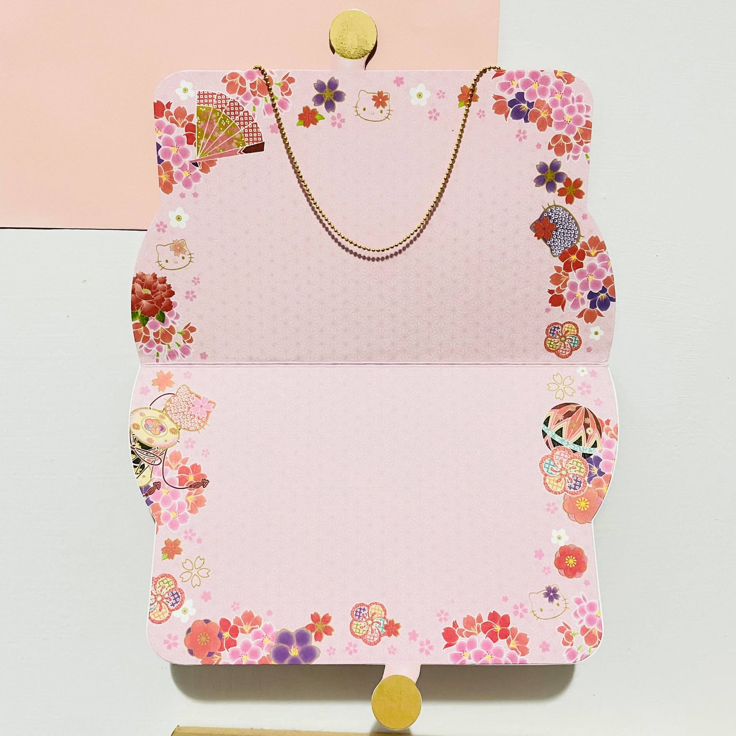 Hello Kitty Japanese Purse Gold Foiled Card
