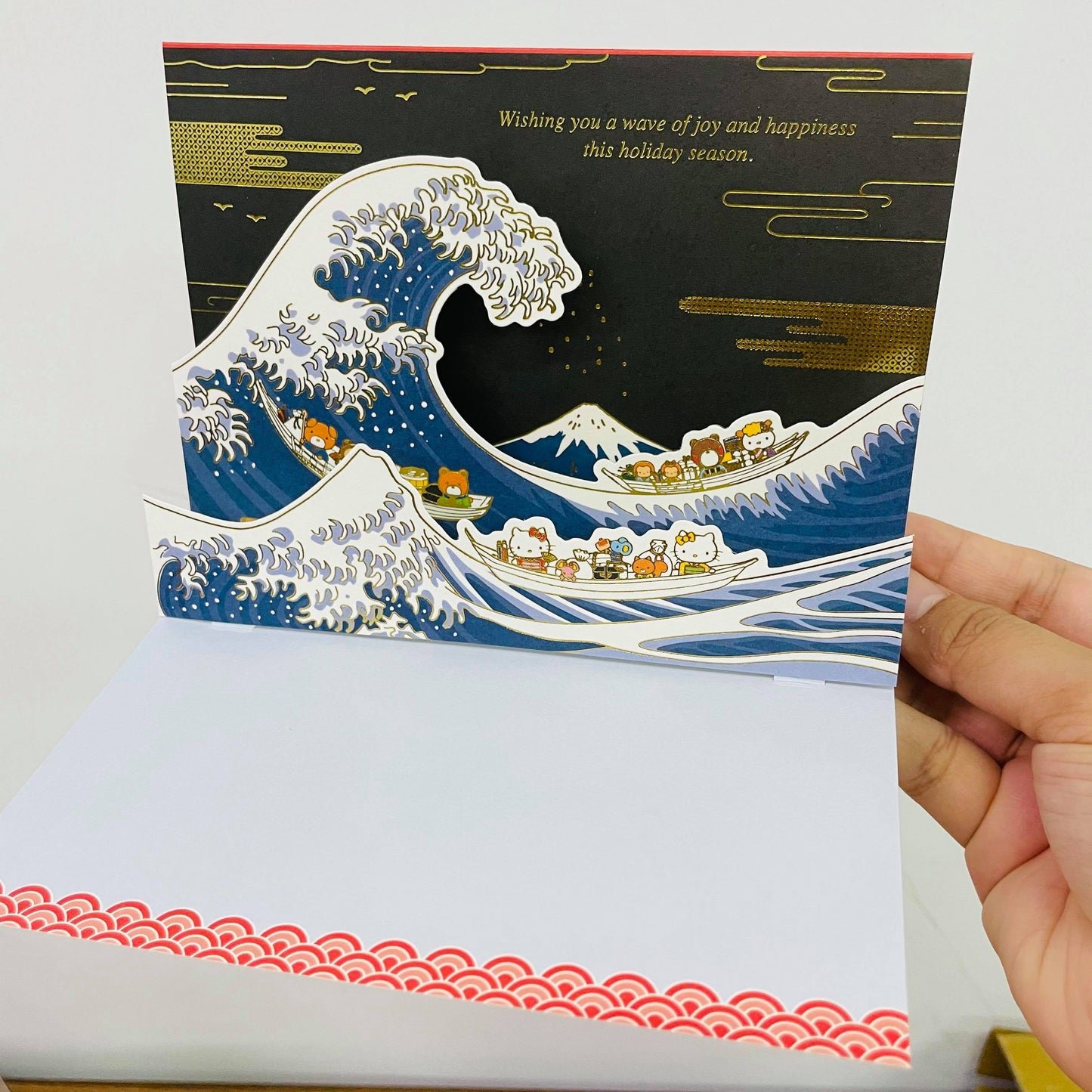 Hello Kitty 3D Tsunami Gold Foiled Card