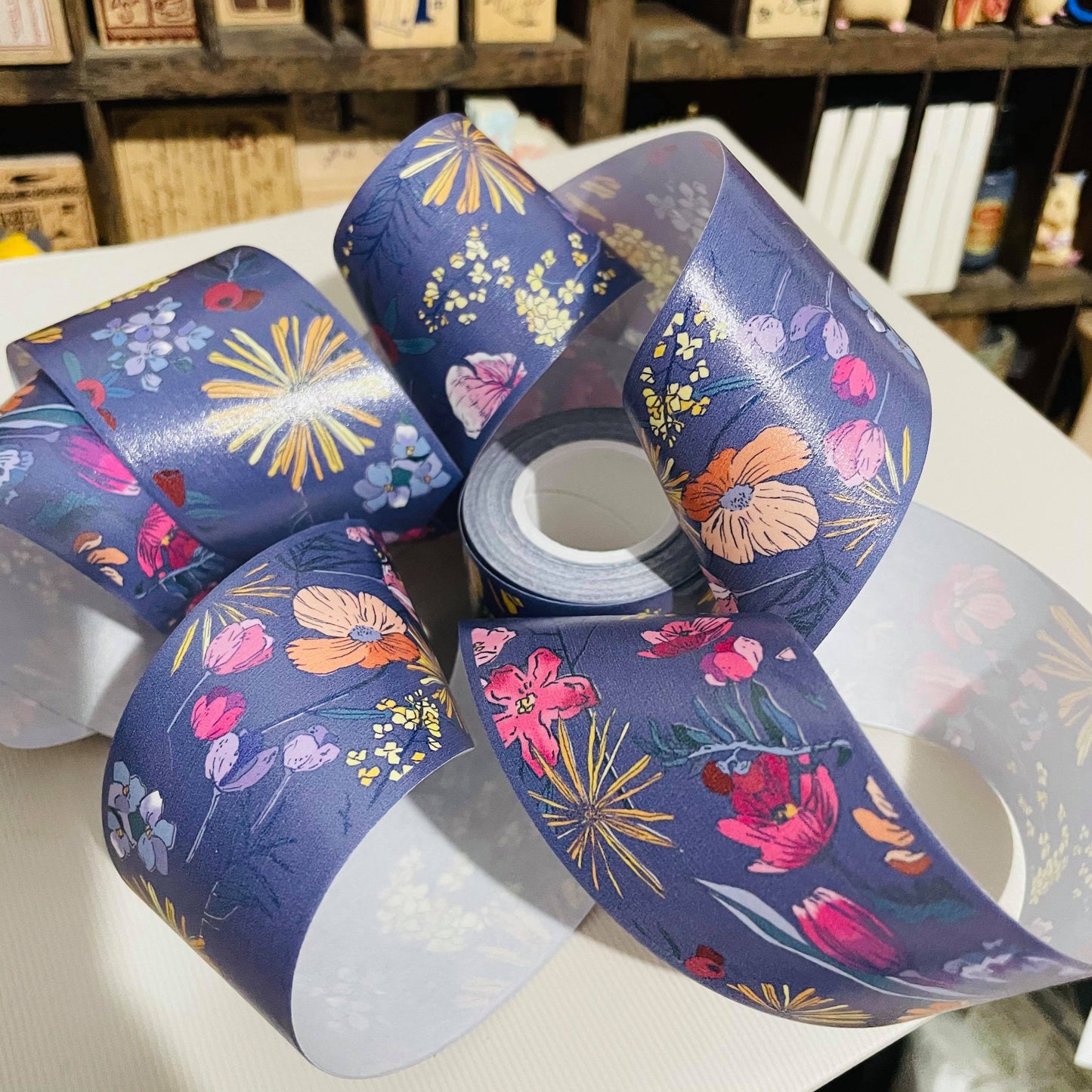 Polly Terrace City Pattern Japan Chiba Dark Tape Roll and Samples