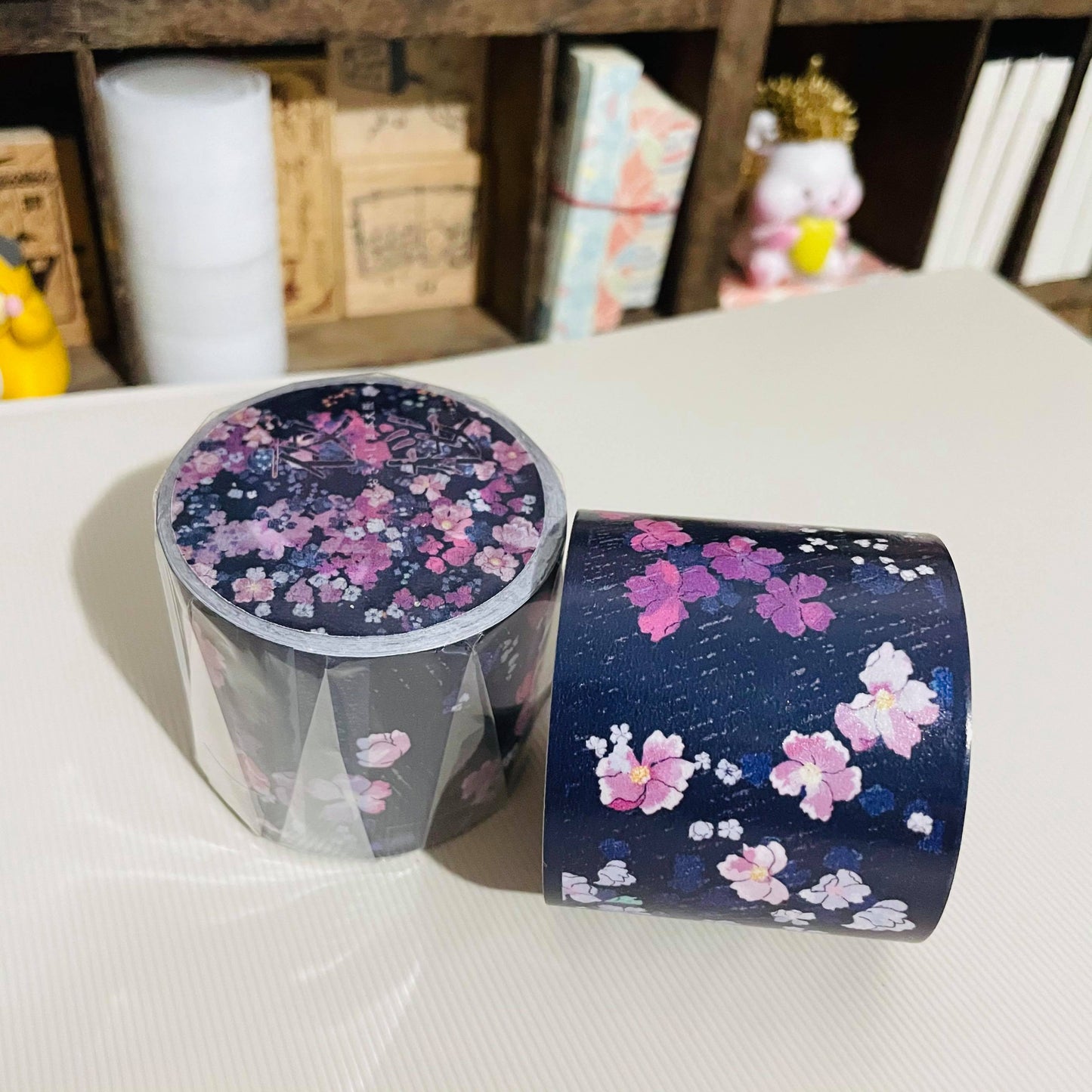 Polly Terrace City Pattern Japan Sakura Night Tape Roll and Samples