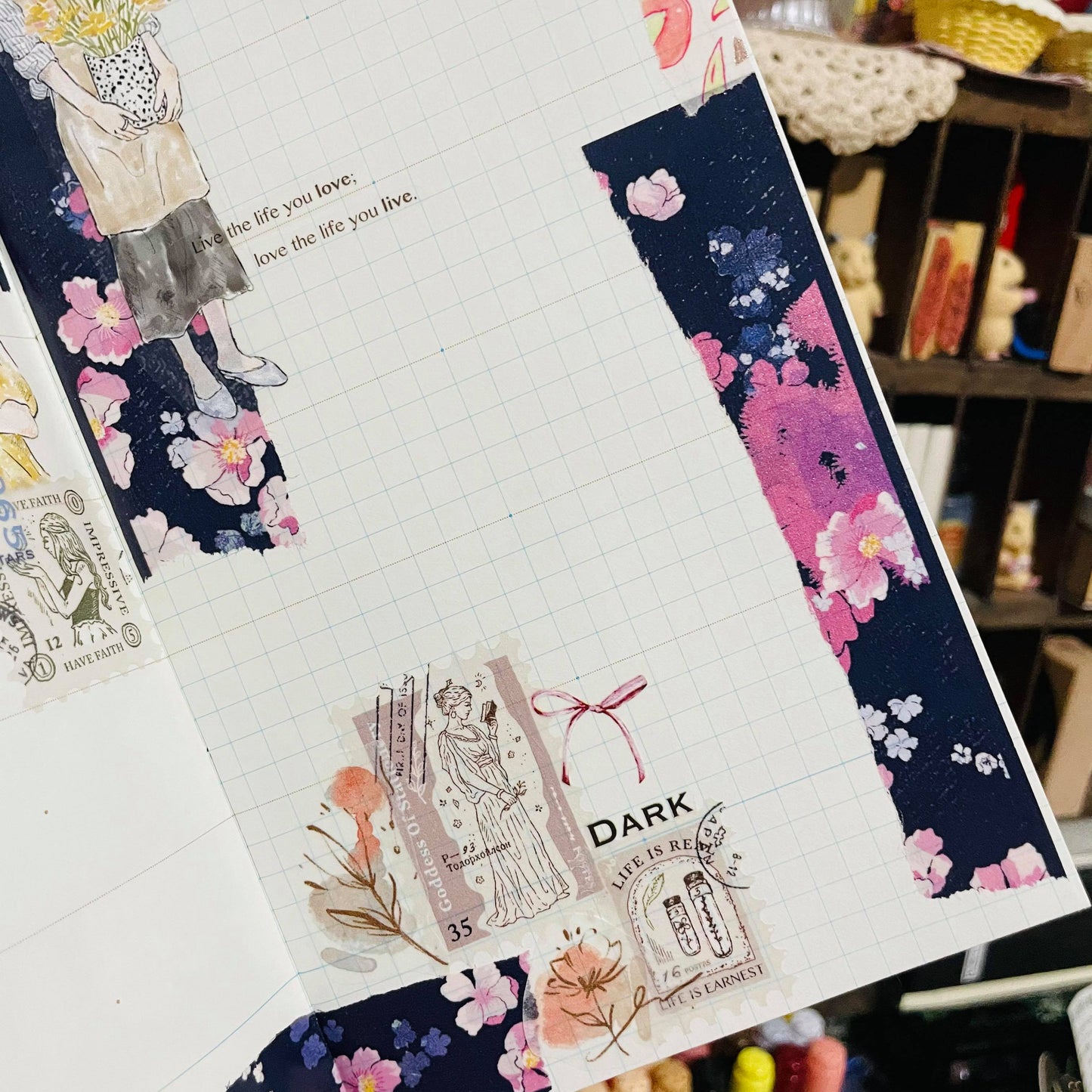 Polly Terrace City Pattern Japan Sakura Night Tape Roll and Samples