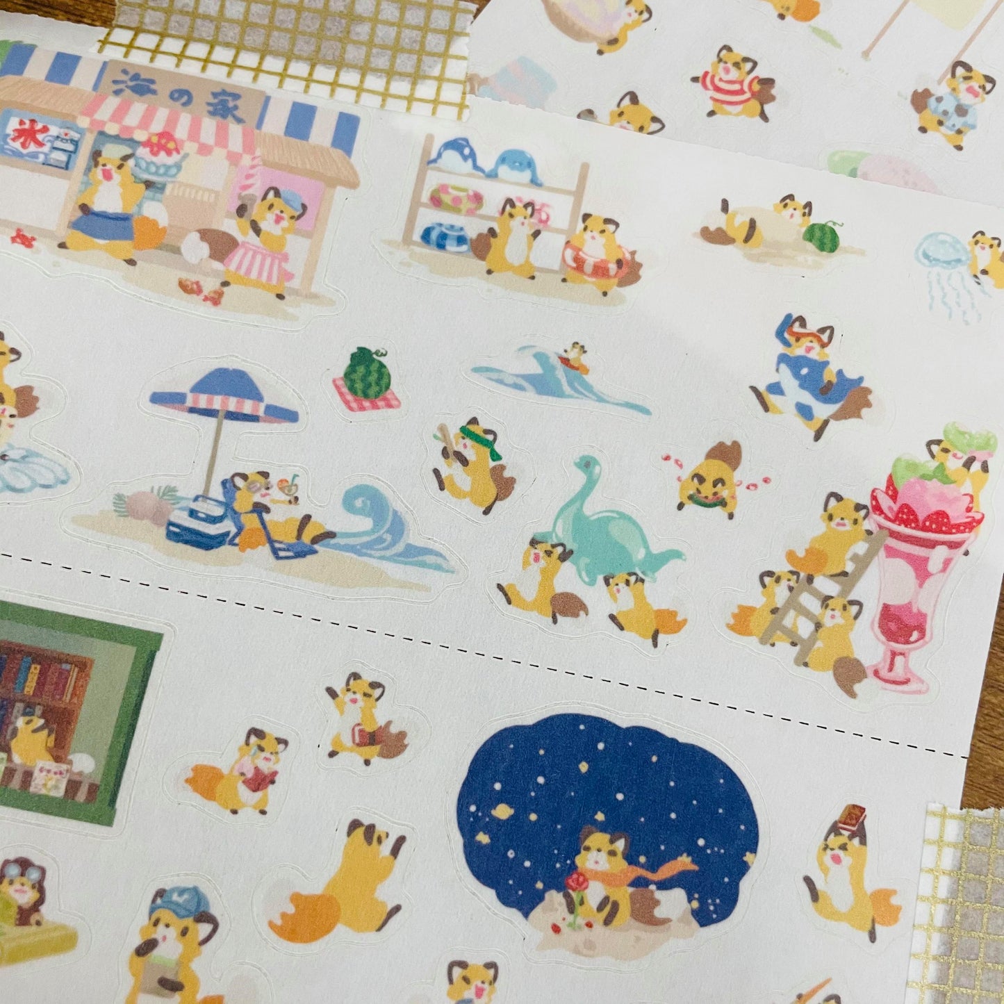 Kitsunebiyori #1 Washi Sticker Sheets Pack