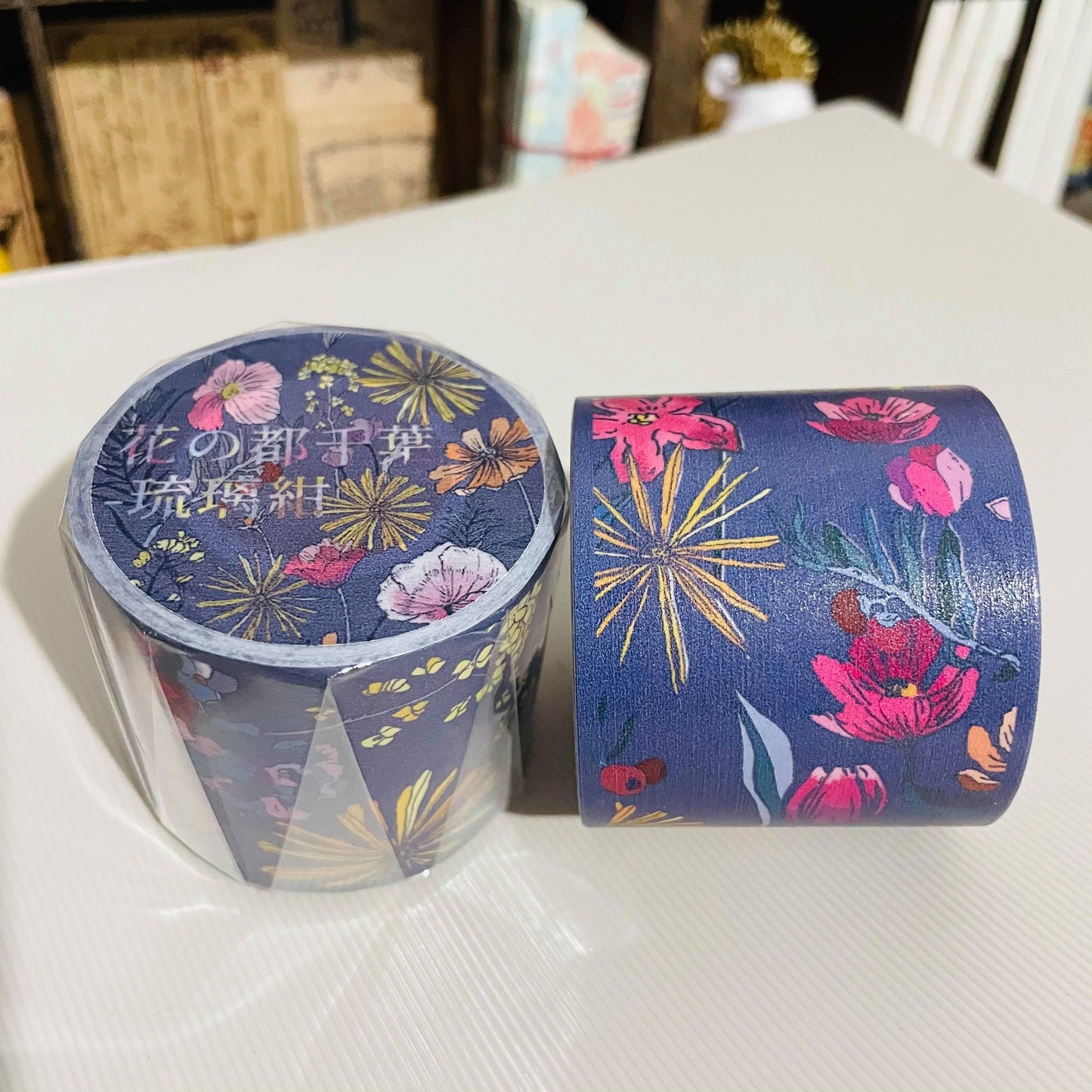 Polly Terrace City Pattern Japan Chiba Dark Tape Roll and Samples