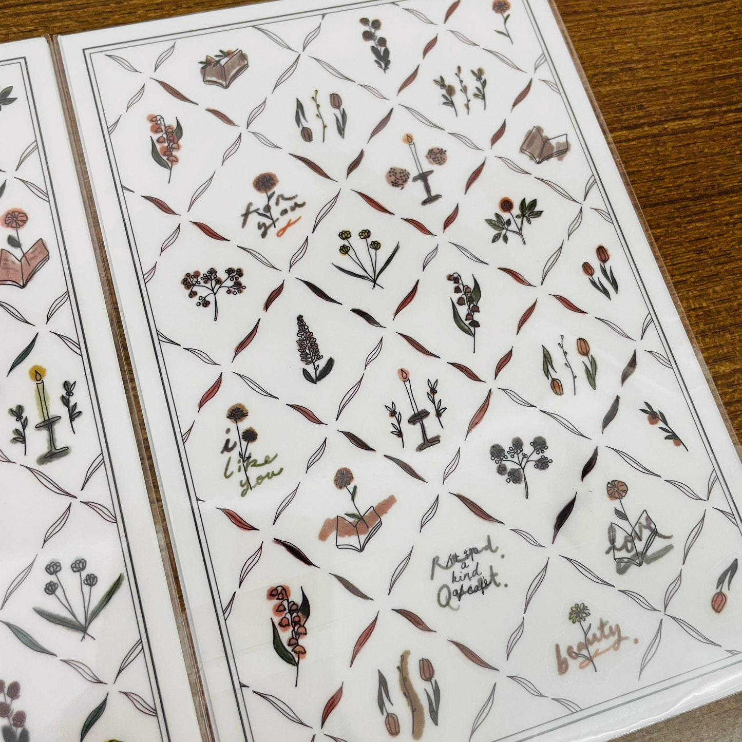 a kind of cafe Tiles Herbal Design Transfer Sticker Sheet
