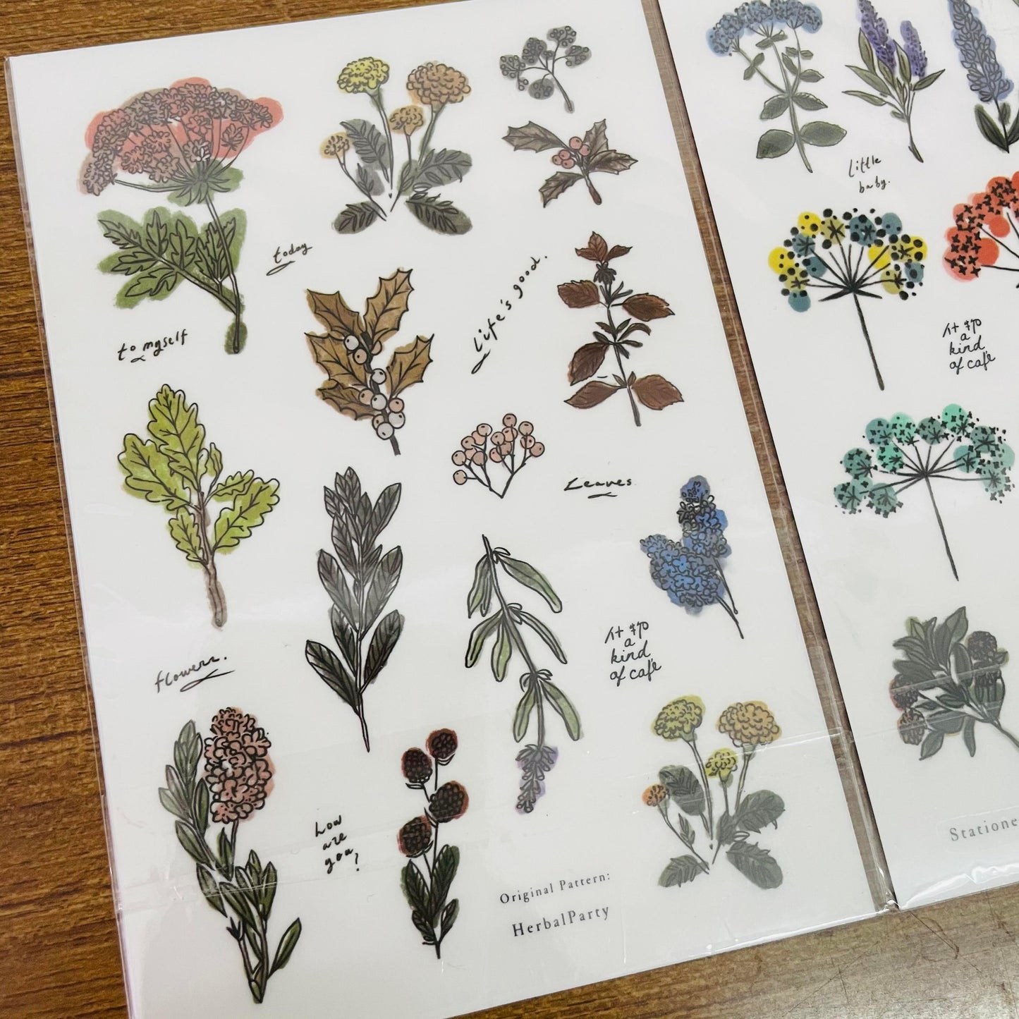 a kind of cafe Original Herbal Party Transfer Sticker Sheet