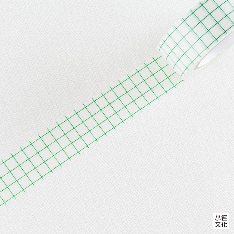 Classiky Grid Green 18mm Washi Masking Tape Full Roll