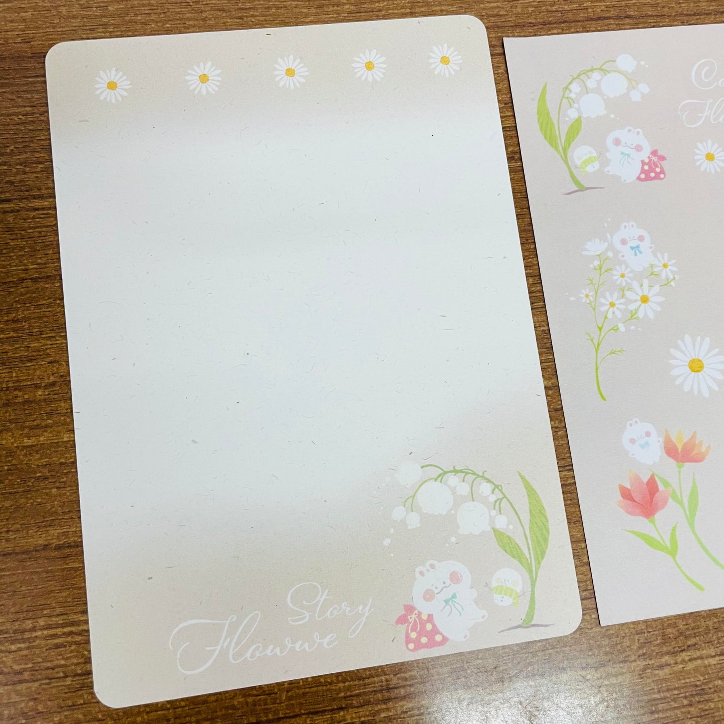 Cookie Story Flower Postcard Sticker Sheet Set