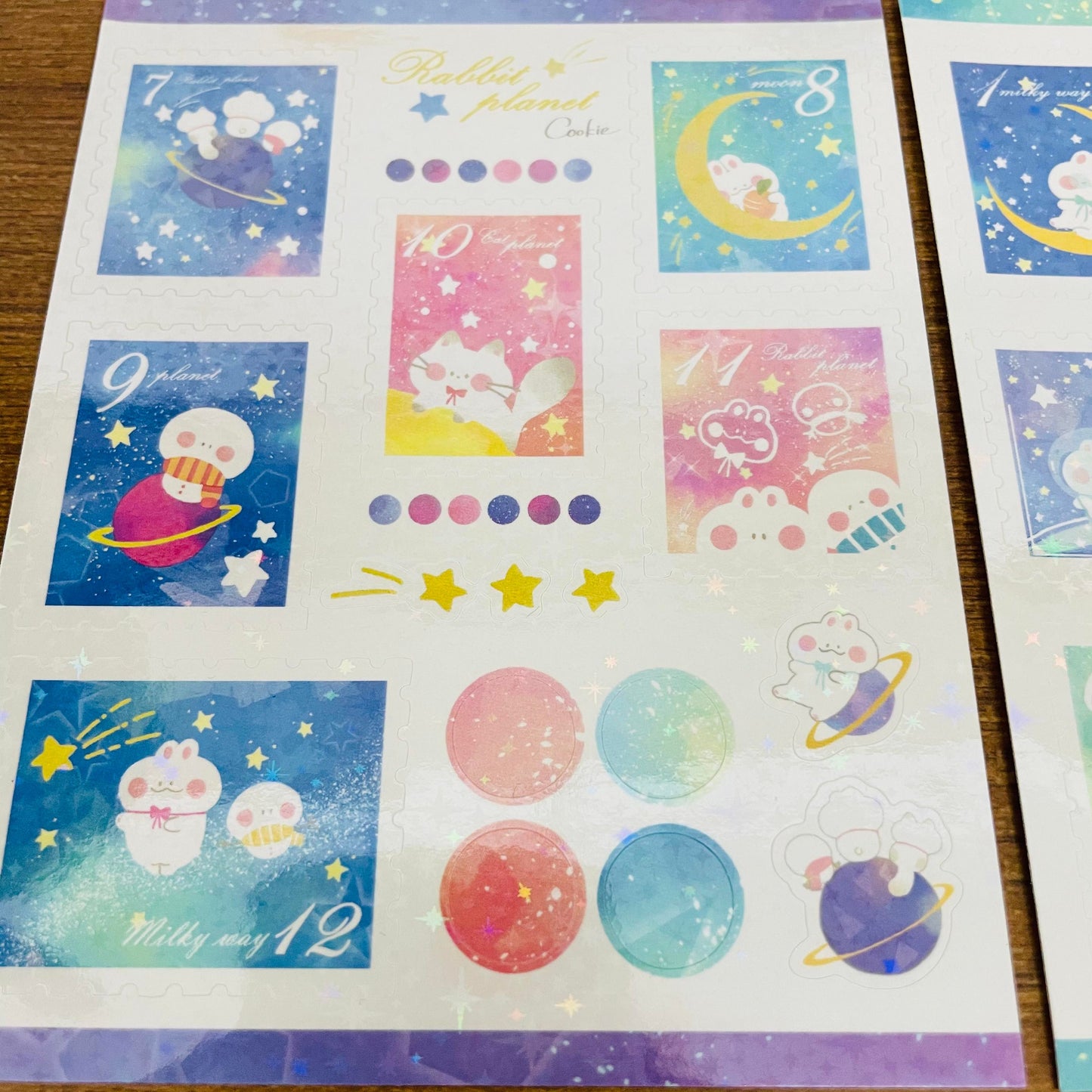 Cookie Starry Night Postcard Sticker Sheets Set