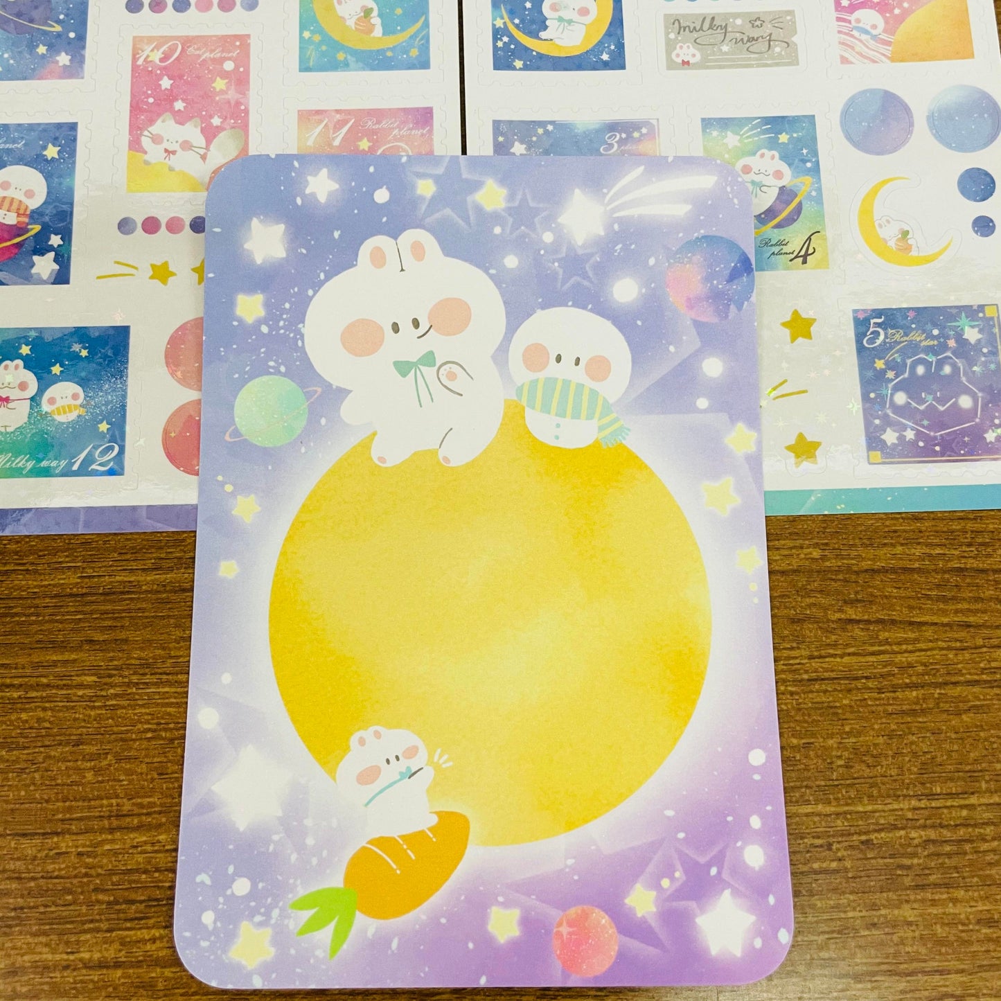 Cookie Starry Night Postcard Sticker Sheets Set