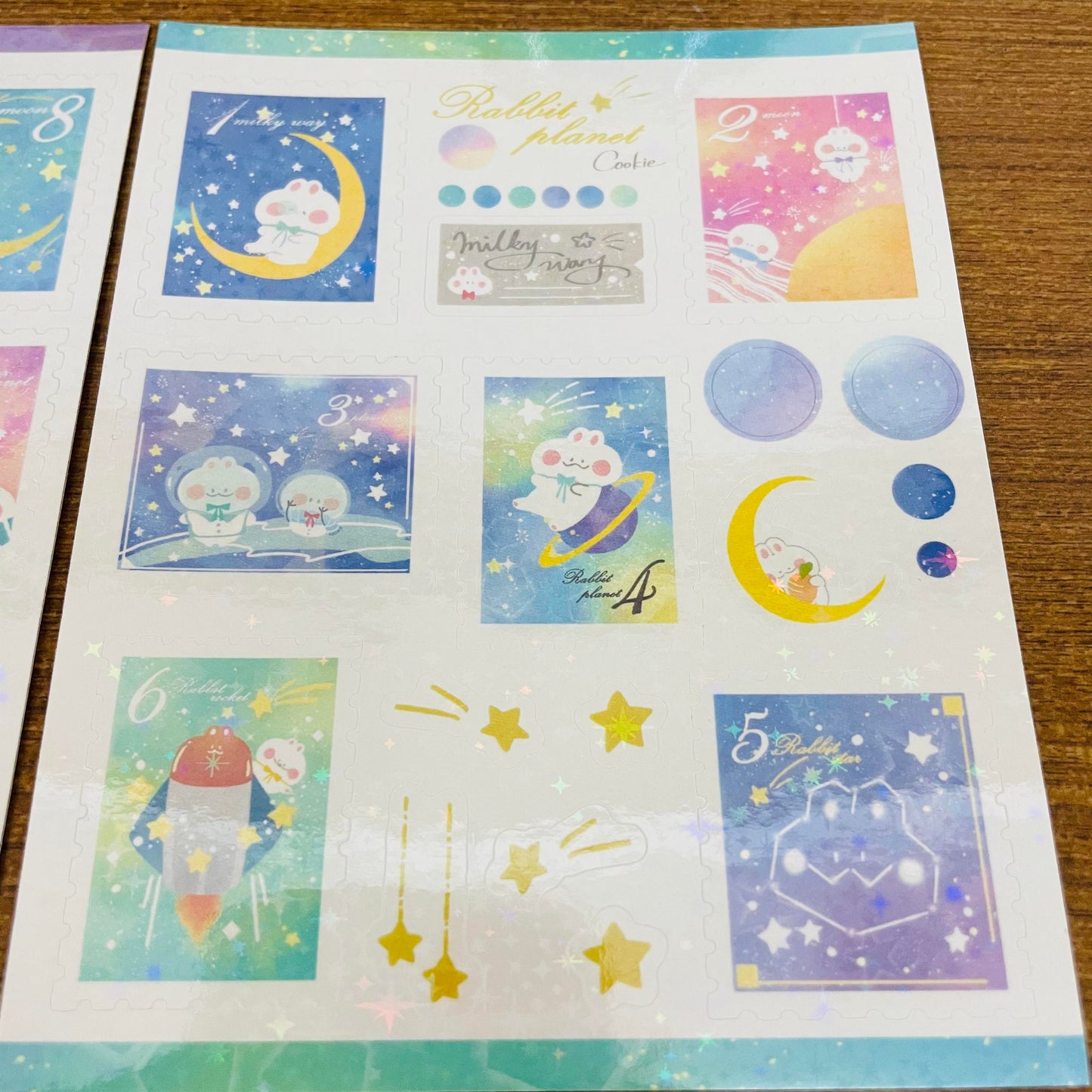 Cookie Starry Night Postcard Sticker Sheets Set