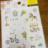 BERG x Pion Watercolor Pastel Animals and Flowers Sticker Sheet