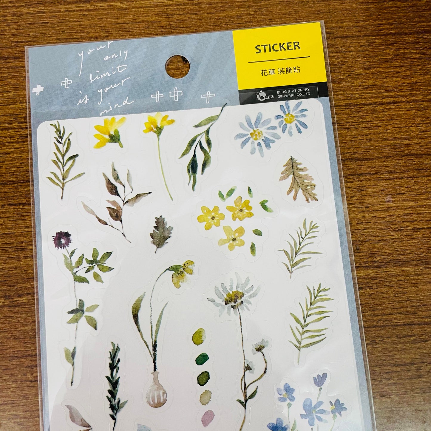 BERG X Pion Watercolor Flowers Ver 3 Transparent Sticker Sheet