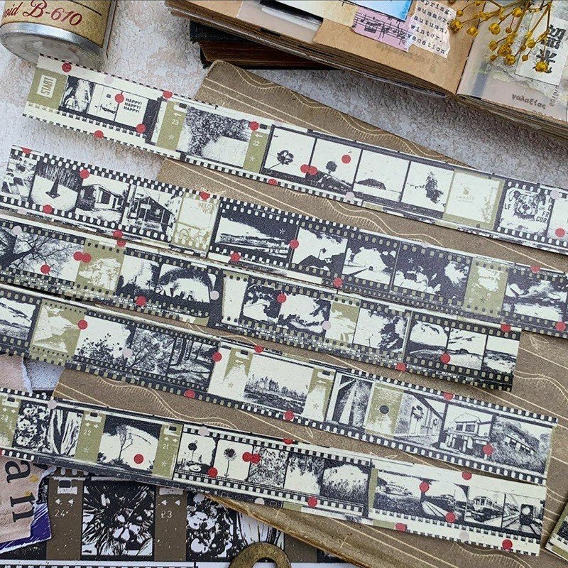 Asteroid B-610 Fade Out Washi Masking Tape Roll and Samples